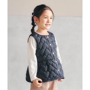 コート アウター 「洗える」ハートキルトペプラムベスト キッズ 子供服 女の子