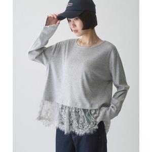 tシャツ ∴裾レースリブロンTee レディース