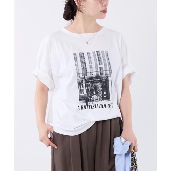 tシャツ 半袖 フォトプリントハーフスリーブTシャツ レディース
