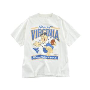 tシャツ 「USED」90’s The Flintstones “WEST VIRGINIA” カレッジ アメフト Tシャツ USA製 メンズ レディース