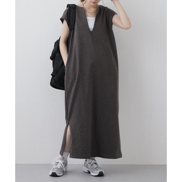 ワンピース キーネックロングワンピース