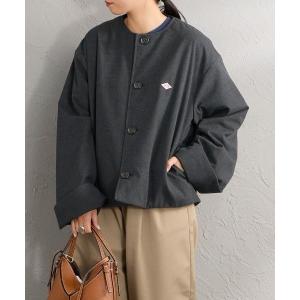 ジャケット ノーカラージャケット 「WEB先行予約」「DANTON/ダントン」 インサレーション ウールライクノーカラージャケット レディース