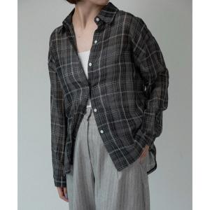 ブラウス シャツ airy loose check shirt / エアリールースチェックシャツ レディース