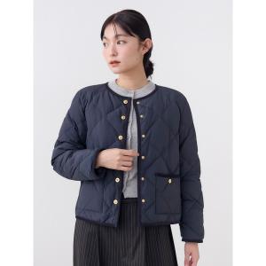 ダウンコート ダウンジャケット 「TAIONコラボ」パイピングショートダウンコート レディース
