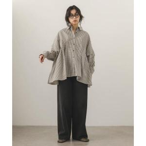 ブラウス シャツ ランダムタックチェックシャツ レディース