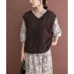 ベスト ジレ シャギーベスト レディース