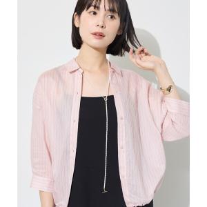 ブラウス シャツ 「シアー／7分袖」体型カバーゆったりシャツ レディース