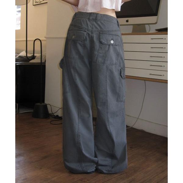 ワイドパンツ パンツ サギングピグメントカーゴパンツ レディース