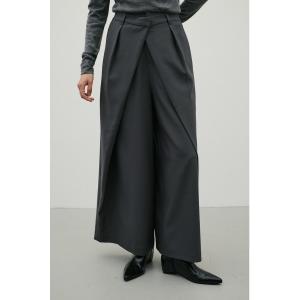 ワイドパンツ パンツ ダブルウエストラップワイドパンツ レディース
