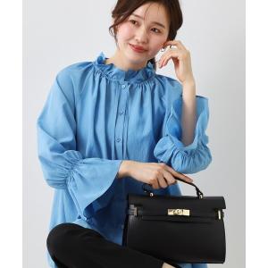 ブラウス シャツ 「手洗い可」ギャザーフリルブラウス レディース