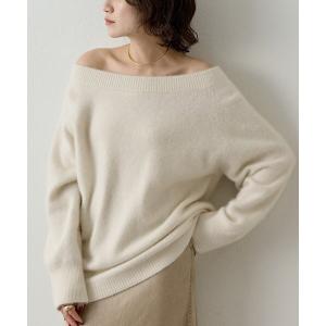 ニット セーター オフショルVネックニットプルオーバー レディース