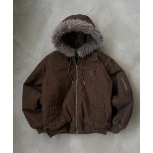 ブルゾン アウター HEART LOGO DUCK FAUX-FUR BLOUSON / ハートロゴダックフェイクファーブルゾン メンズ レディース