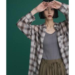 ブラウス シャツ オーバーサイズチェックシャツ レディース