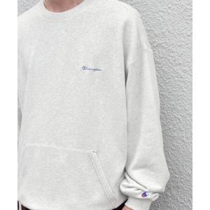 チャンピオン トレーナー スウェット 「SHIPS any別注」Champion: ワンポイント ロゴ 刺繍 ステッチ リラックス スウェット メンズ