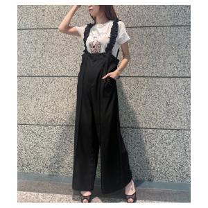 サロペット オーバーオール 「LUGIVA/ルギバ」シャーリングショルダーサロペットパンツ レディース