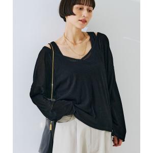 tシャツ 「2点セット」シアーベロアストライプアンサンブル レディース メンズ