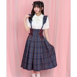 スカート ウエストレースアップミディ丈スカート