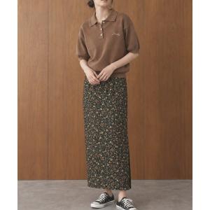 tシャツ 「AT THE TRNK」ピグメントニットポロシャツ レディース
