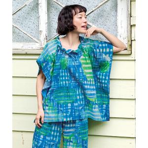 パジャマ ルームウェア 綿100％(本体)　パジャマ　4分袖　9分丈 レディース