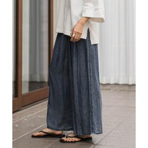ワイドパンツ ジーンズ デニム デニムパンツ ゆれるデニムフレアパンツ レディース