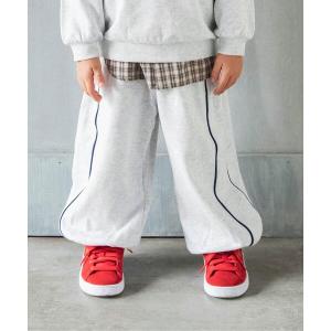 ワイドパンツ パンツ パイピングライン スウェットパンツ_セットアップ可 キッズ 子供服 男の子 女の子