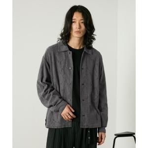 シャツ PIGMENT-DYED LACE KNIT SHIRT/ピグメント加工レース編みシャツ メンズ
