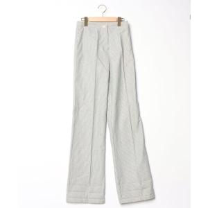「OLD ENGLAND」 ストライプ柄パンツ 36 グリーン レディース
