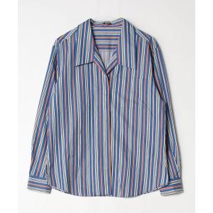 「JIL SANDER NAVY」 ストライプ柄長袖シャツ 40 ブルー レディース