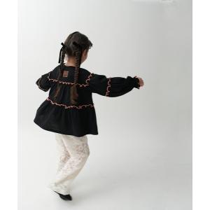 チュニック 「90-150cm」刺繍タグティアードチュニック キッズ 子供服 女の子