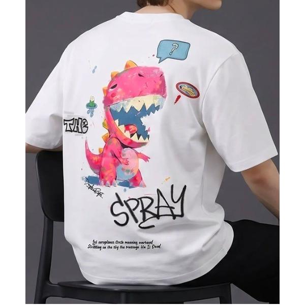 tシャツ ダイナソー キャラクター アートグラフィック バックプリント 半袖Tシャツ メンズ