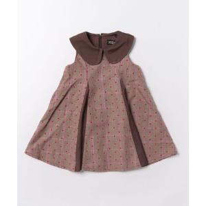ジャンパースカート チェックミニハートフロッキー　ジャンパースカート キッズ 子供服 女の子