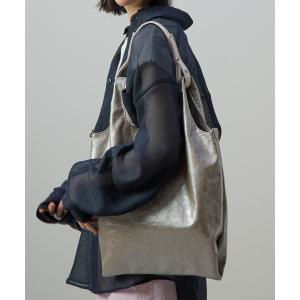 トートバッグ 2WAY METALLIC SHOPPING TOTE BAG レディース メンズ