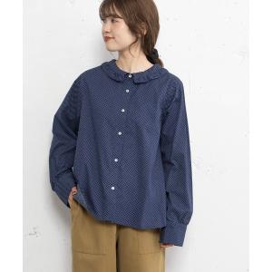ブラウス シャツ フリルカラーシャツ レディース