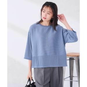 tシャツ リップルストライププルオーバー レディース