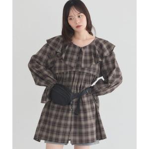チュニック フリルカラーチュニック