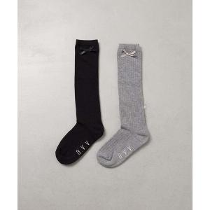 ハイソックス 靴下 「KIDS」「19-21/22-24cm」リボンハイソックス キッズ 子供