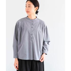 ブラウス シャツ コットンタックシャツ「ハケメ」 レディース