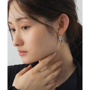 フープ ピアス ツイストメタルフープピアス レディース