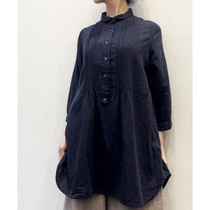 ブラウス シャツ オーガニック綿糸チビエリチュニック レディース