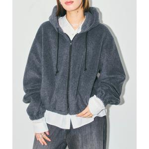 パーカー FLEECE ZIP HOODIE：フリースパーカー レディース