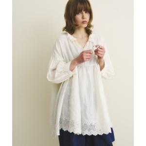ワンピース 「natural by clip」リネンコットン刺繍ボリュームチュニック