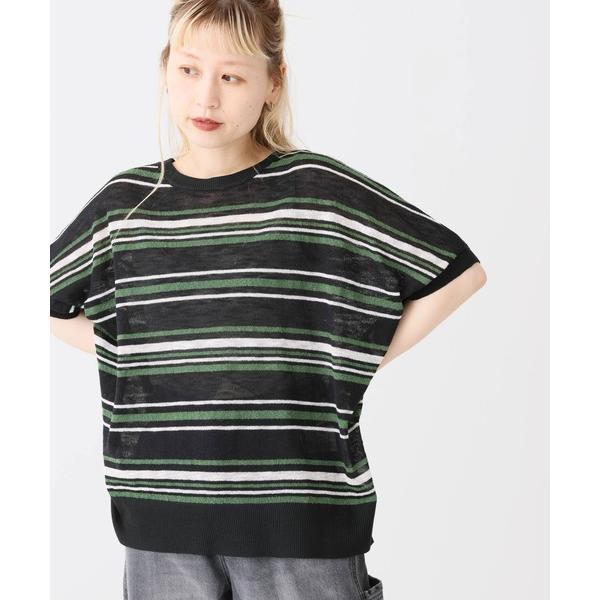 tシャツ 半袖 スラブニットドルマンプルオーバー レディース