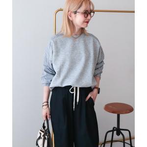 トレーナー スウェット 「WEB限定」異素材コクーンポンチプルオーバー レディース