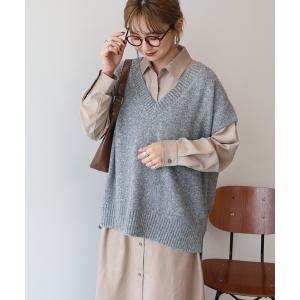 ベスト ジレ 「WEB限定」ラメ入リVネックニットベスト レディース