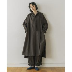 ワンピース 「natural by clip」カラーストライプBIGシャツワンピース