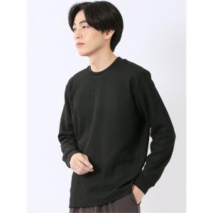tシャツ ＊Tシャツ メンズ 長袖 ストレッチ スロープネック 幾何学 ジオメトリック ジャガード メンズ