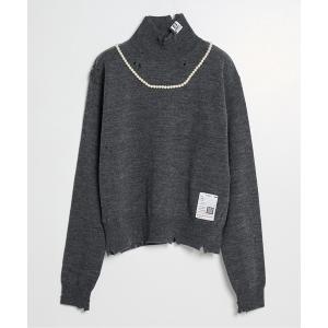 ニット セーター 「Maison MIHARA YASUHIRO/メゾンミハラヤスヒロ」Pearl Distressed Knit Sweater/ニットセーター レディース