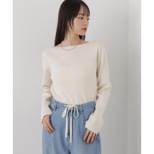 ニット セーター スクエア＆ボートネック前後2wayニットプルオーバー レディース