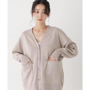 カーディガン 毛玉ができにくいニット Vネックワイドカーディガン(セットアップ可) レディース