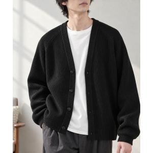カーディガン 「キマラクニットシリーズ」バルキー ニット ラグラン オーバーサイズ Vネックカーディガン「帯電防止・ウォッシャブル・アンチピリング」